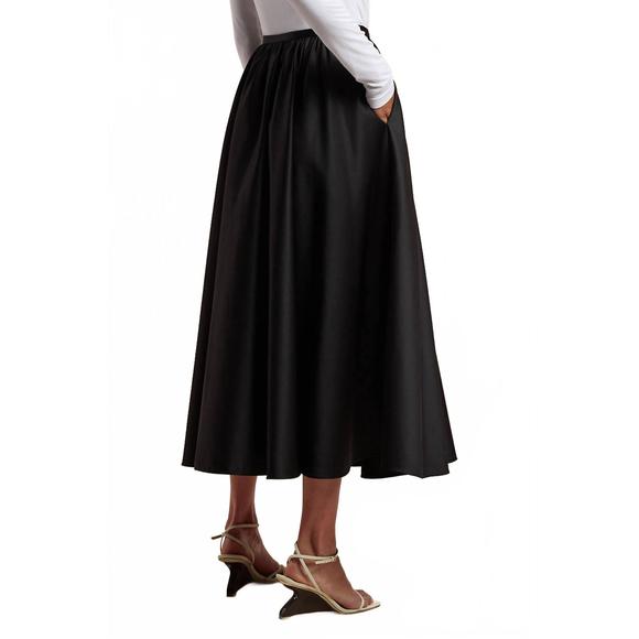 NEW REBECCA TAYLOR rebecca taylor teechy satin skirt in black - Picture 2 of 3